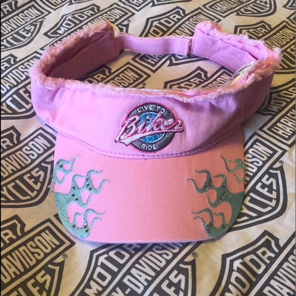 NWT Live to Ride biker visor pink with blue flames - Picture 1 of 9